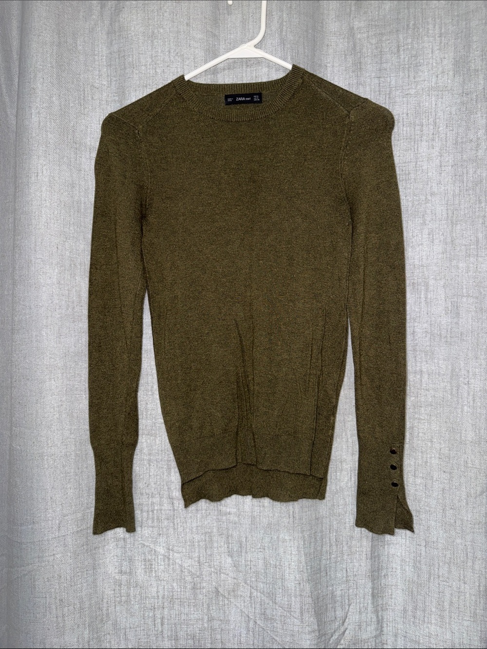 Zara Olive Green Crewneck Sweater